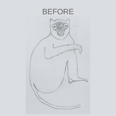 Malagasy student drawing of a lemur
