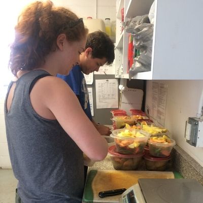 Food prep for LCF lemurs