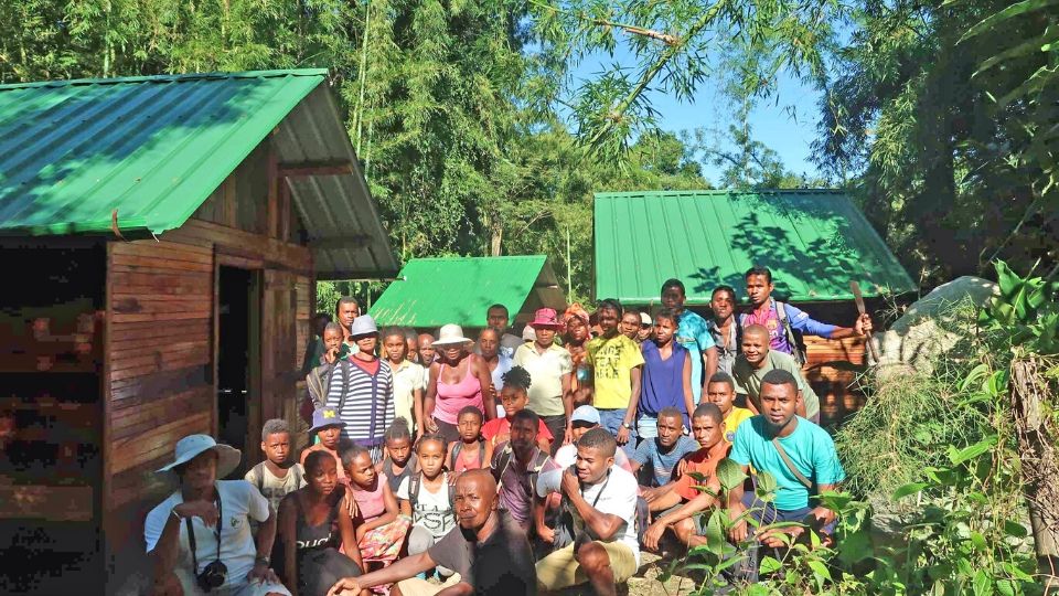 Malagasy community members who helped carry supplies