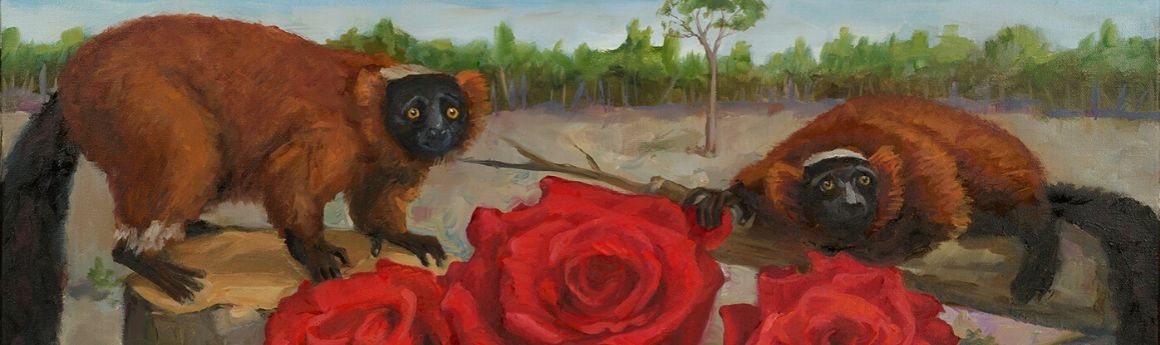 Detail from Red Ruffs & Roses by Vicki Chelf