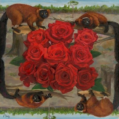 Red Ruffs and Roses by Vicki Chelf