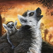 "Mother Lemur" |
Acrylic |
Artist: Esperance Rakotonirina