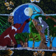 "Reaching Through Time" |
Beadwork mounted on leather |
Artist: Dana Korneisel