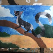"Lemur on branch" |
Acrylic |
Artist: Nadia Lashenka