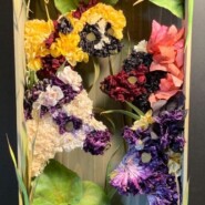 "Lurking Lemurs" |
Mixed media (flowers, paper, watercolor, ink, carved marble, wire, mesh, pine and poplar wood, acrylics) |
Artist: Raquel Malta