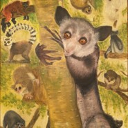 "An Aye Aye and Lemurs of the Foundation" |
Acrylic paint, pen, pencil |
Artist: Isabella Iannozzi