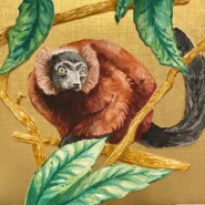 "The Glory of the Lemur" |
Watercolor with Gold Paper |
Artist: Mackenzi King |